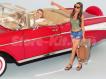 Diorama Chevrolet Bel air cabrio 1957 + figuras Missy/Mike