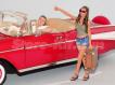 Diorama Chevrolet Bel air cabrio 1957 + figuras Missy/Mike