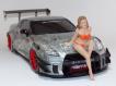 Diorama Nissan GT-R + Pin-Up Jane Bikini