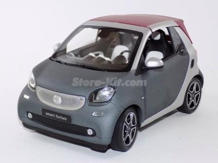 Smart For Two cinza/vermelho capota 